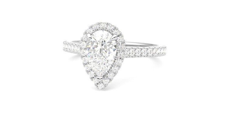 Taylor & Hart Allure Pear Engagement Ring 360 degree image 26