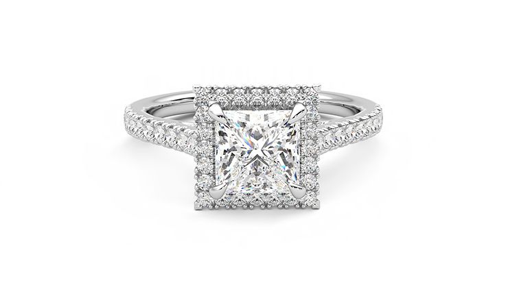 Taylor & Hart Allure Princess Engagement Ring 360 degree image 1