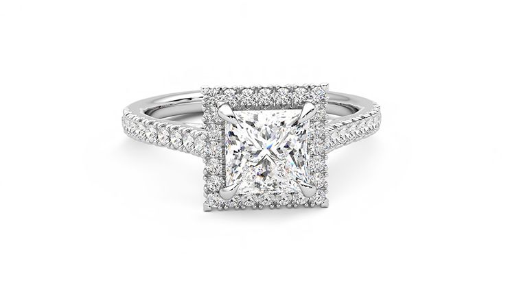 Taylor & Hart Allure Princess Engagement Ring 360 degree image 2