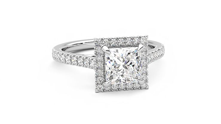 Taylor & Hart Allure Princess Engagement Ring 360 degree image 3