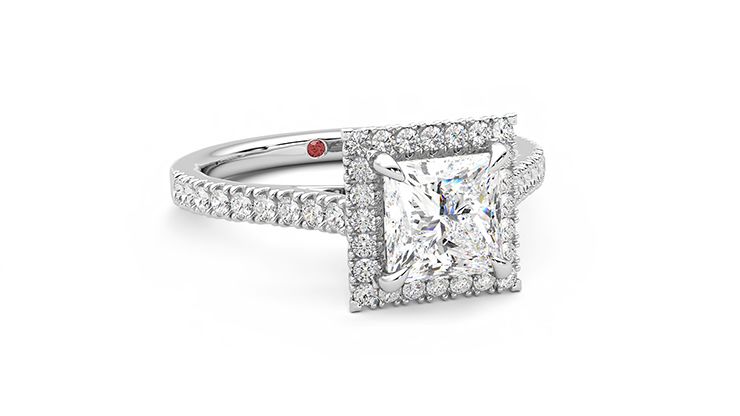 Taylor & Hart Allure Princess Engagement Ring 360 degree image 4