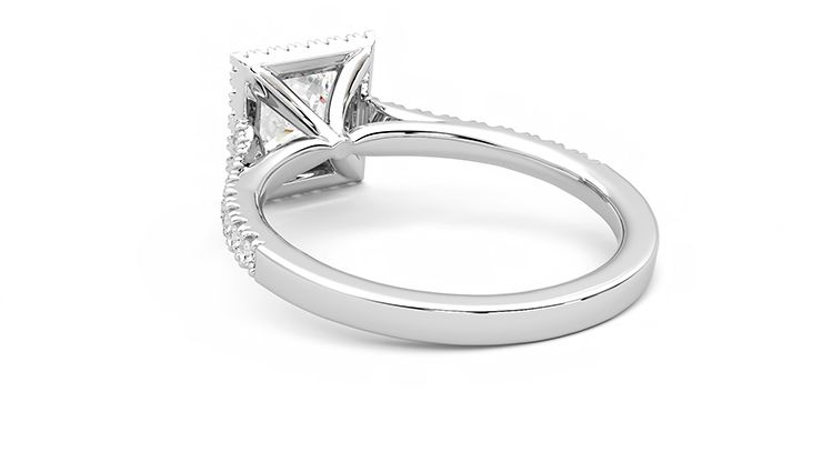 Taylor & Hart Allure Princess Engagement Ring 360 degree image 17