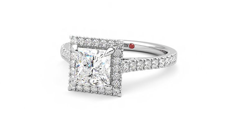Taylor & Hart Allure Princess Engagement Ring 360 degree image 26