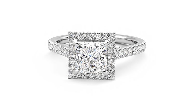 Taylor & Hart Allure Princess Engagement Ring 360 degree image 28