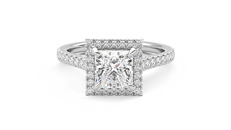 Taylor & Hart Allure Princess Engagement Ring 360 degree image 29