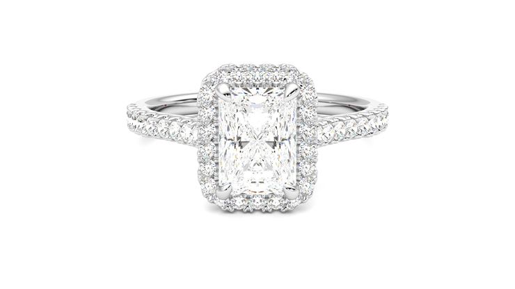 Taylor & Hart Allure Radiant Engagement Ring 360 degree image 0