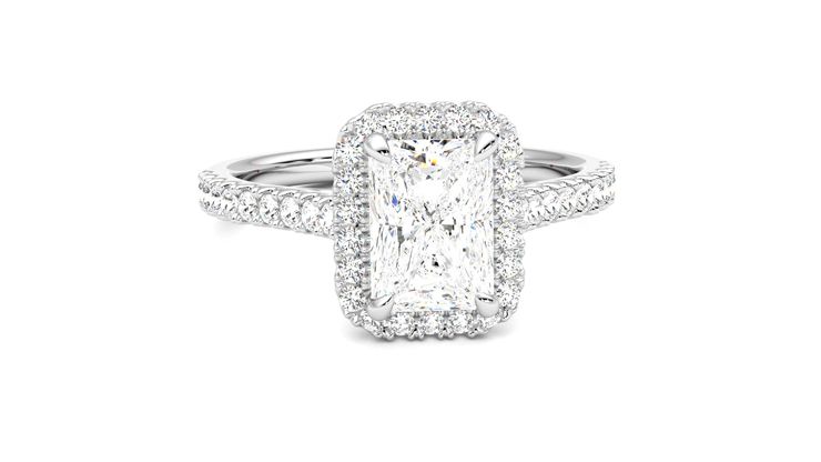 Taylor & Hart Allure Radiant Engagement Ring 360 degree image 2