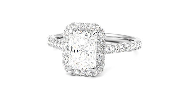 Taylor & Hart Allure Radiant Engagement Ring 360 degree image 27