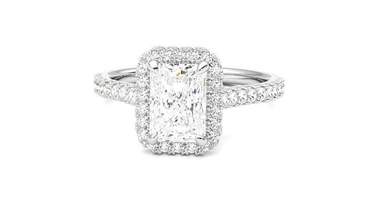Taylor & Hart Allure Radiant Engagement Ring 360 degree image 28