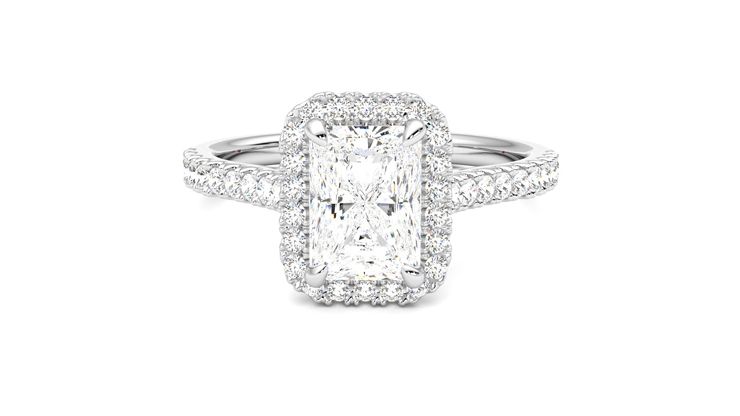 Taylor & Hart Allure Radiant Engagement Ring 360 degree image 29
