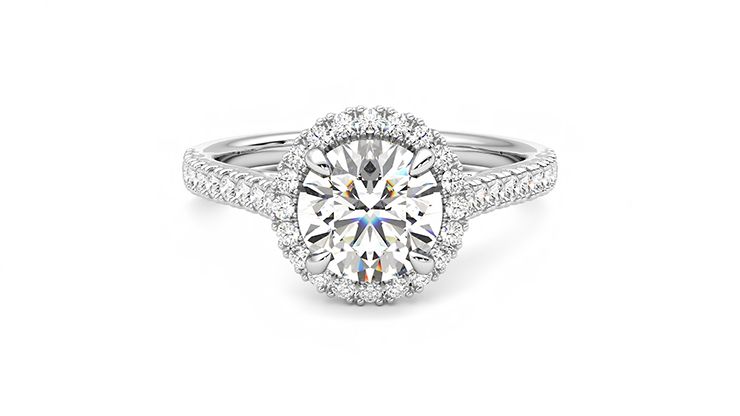 Taylor & Hart Allure Round Engagement Ring 360 degree image 0