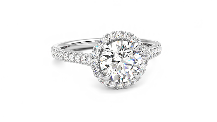 Taylor & Hart Allure Round Engagement Ring 360 degree image 3