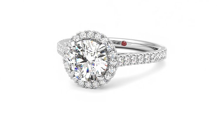 Taylor & Hart Allure Round Engagement Ring 360 degree image 26