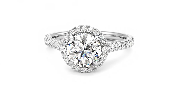 Taylor & Hart Allure Round Engagement Ring 360 degree image 28