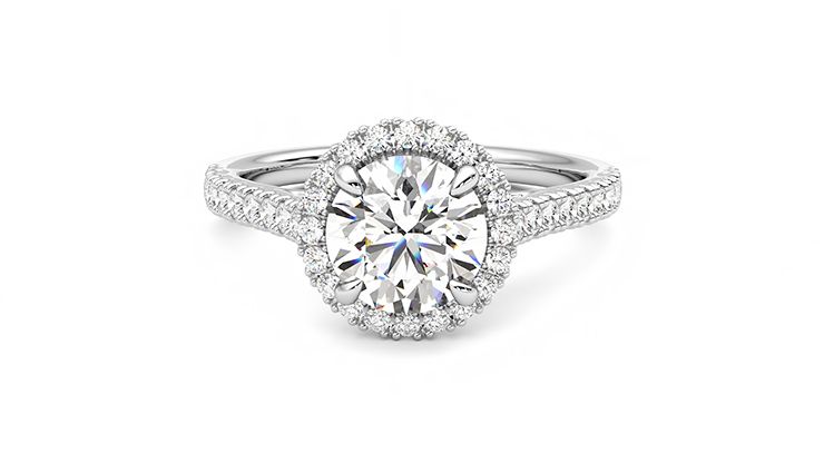 Taylor & Hart Allure Round Engagement Ring 360 degree image 29