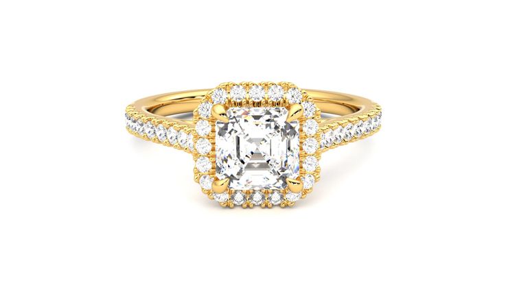 Taylor & Hart Allure Asscher Engagement Ring 360 degree image 1