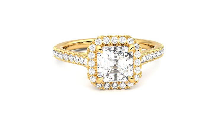 Taylor & Hart Allure Asscher Engagement Ring 360 degree image 2