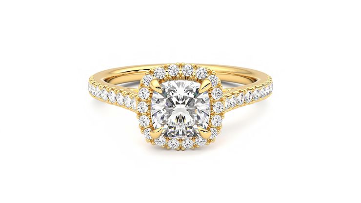 Taylor & Hart Allure Cushion Engagement Ring 360 degree image 0