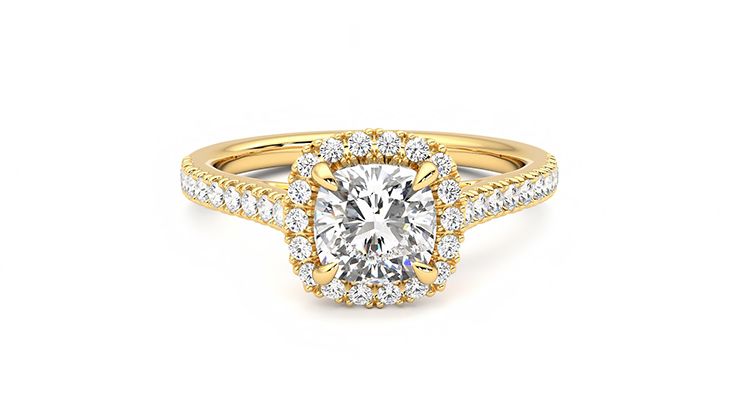 Taylor & Hart Allure Cushion Engagement Ring 360 degree image 1