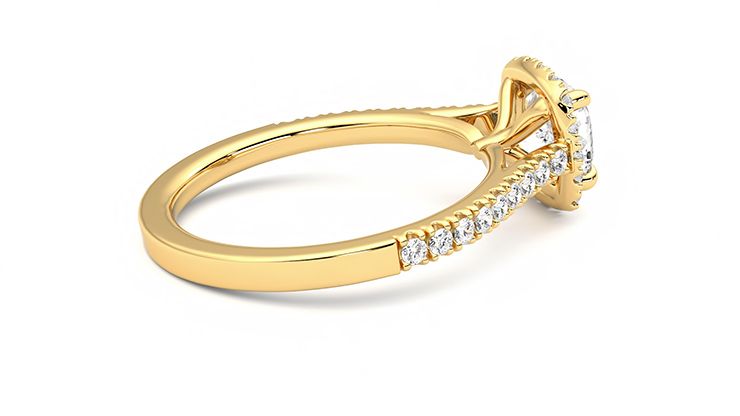 Taylor & Hart Allure Cushion Engagement Ring 360 degree image 11