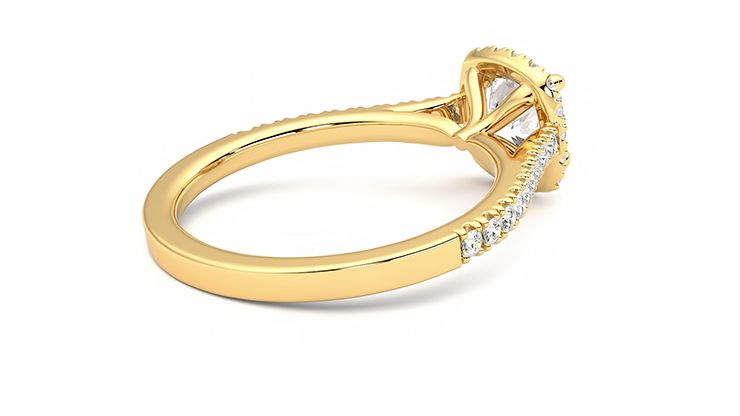 Taylor & Hart Allure Cushion Engagement Ring 360 degree image 12