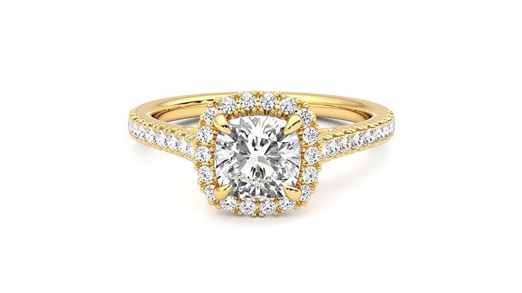 Taylor & Hart Allure Cushion Engagement Ring 360 degree image 29