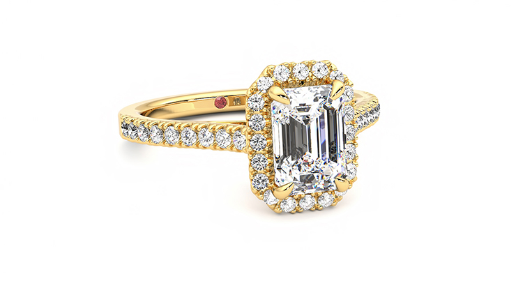 Taylor & Hart Allure Emerald Engagement Ring 360 degree image 4