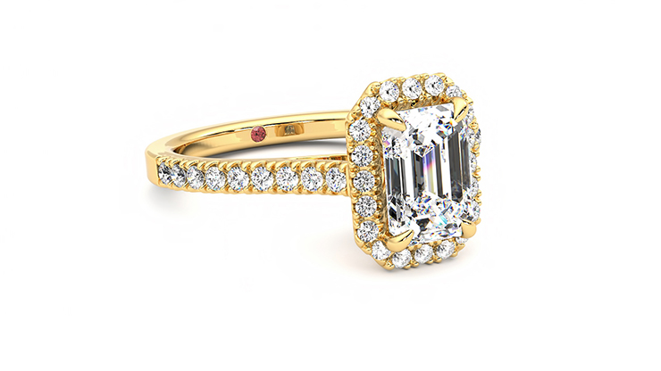 Taylor & Hart Allure Emerald Engagement Ring 360 degree image 5