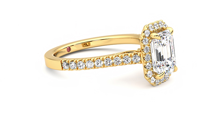 Taylor & Hart Allure Emerald Engagement Ring 360 degree image 7