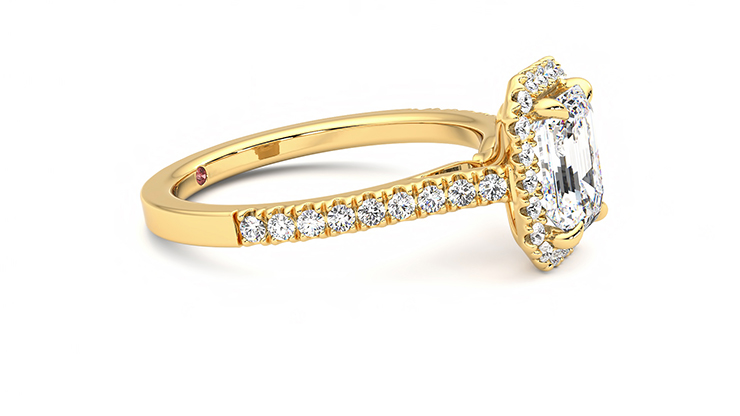 Taylor & Hart Allure Emerald Engagement Ring 360 degree image 8