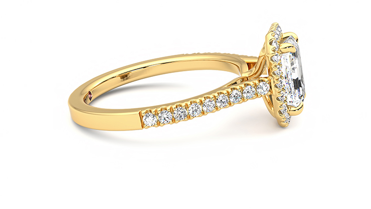 Taylor & Hart Allure Emerald Engagement Ring 360 degree image 9