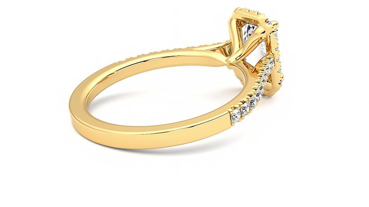 Taylor & Hart Allure Emerald Engagement Ring 360 degree image 12