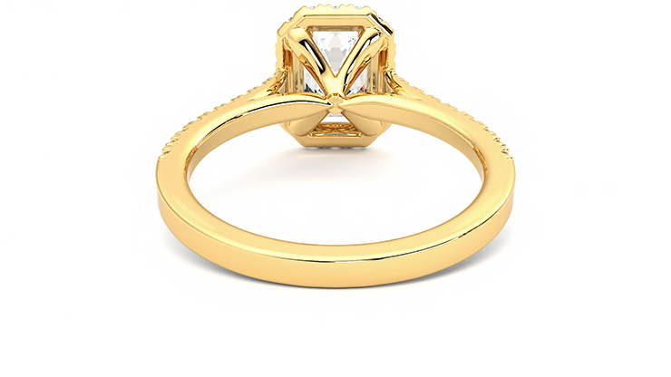 Taylor & Hart Allure Emerald Engagement Ring 360 degree image 15