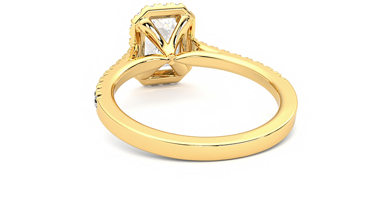 Taylor & Hart Allure Emerald Engagement Ring 360 degree image 16