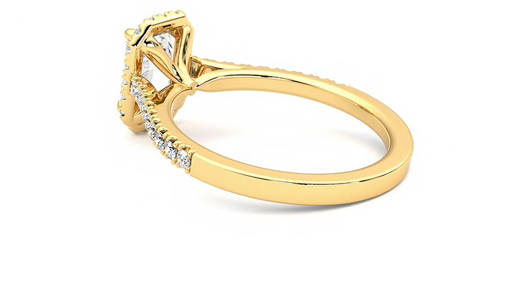 Taylor & Hart Allure Emerald Engagement Ring 360 degree image 18