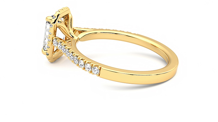 Taylor & Hart Allure Emerald Engagement Ring 360 degree image 19