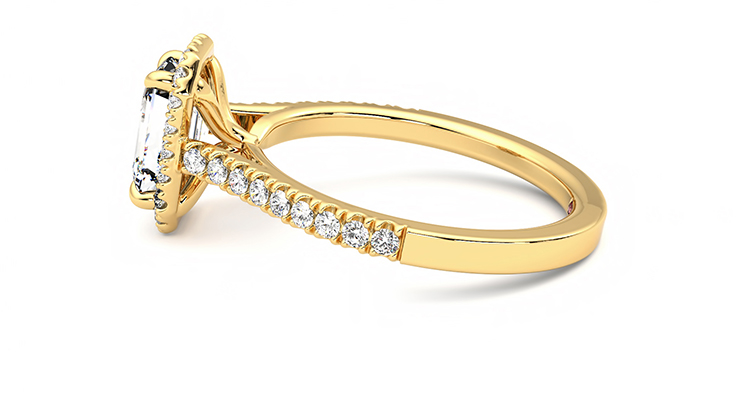 Taylor & Hart Allure Emerald Engagement Ring 360 degree image 20