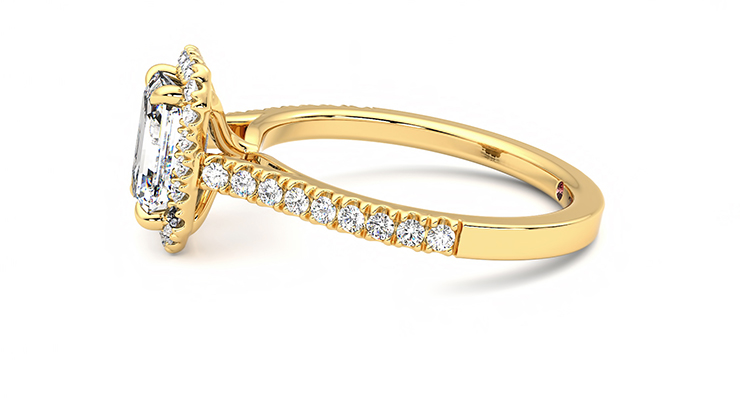 Taylor & Hart Allure Emerald Engagement Ring 360 degree image 21
