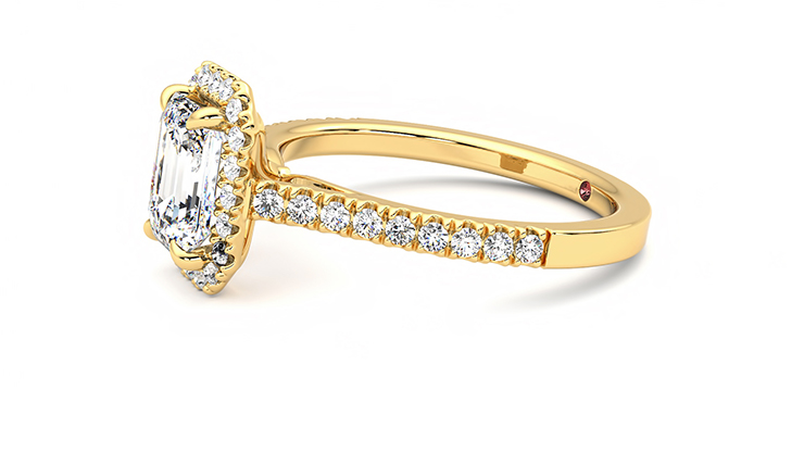 Taylor & Hart Allure Emerald Engagement Ring 360 degree image 22