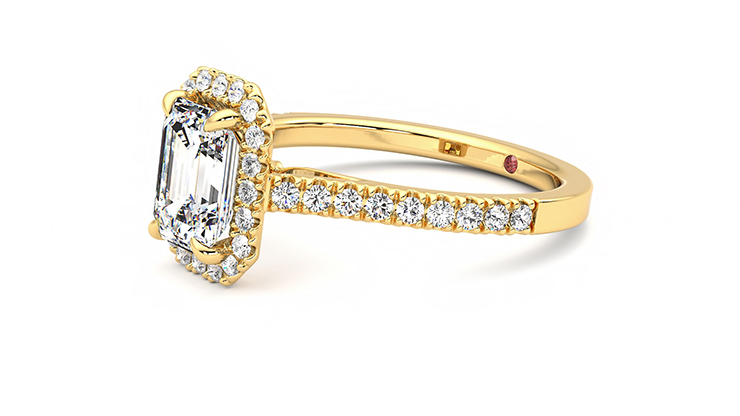 Taylor & Hart Allure Emerald Engagement Ring 360 degree image 23