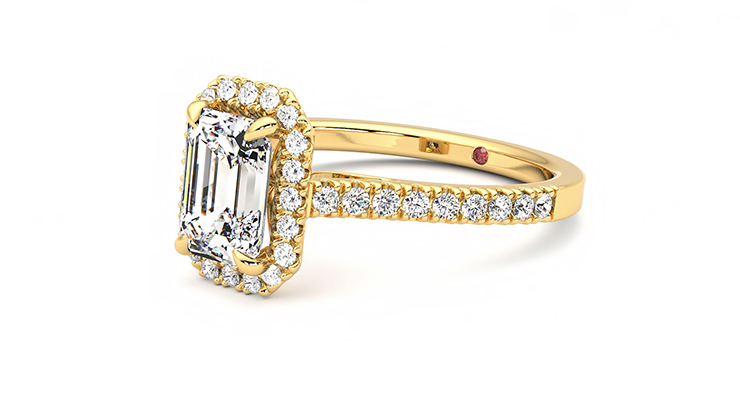 Taylor & Hart Allure Emerald Engagement Ring 360 degree image 24