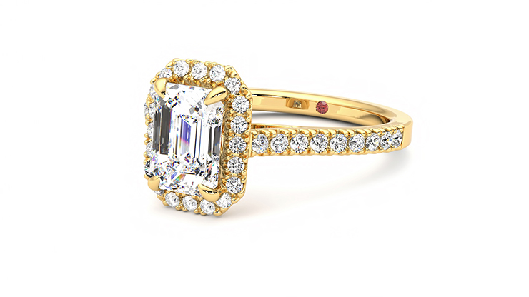 Taylor & Hart Allure Emerald Engagement Ring 360 degree image 25