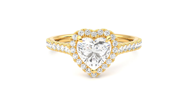 Taylor & Hart Allure Heart Engagement Ring 360 degree image 0