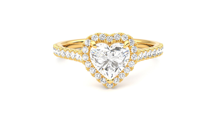 Taylor & Hart Allure Heart Engagement Ring 360 degree image 1