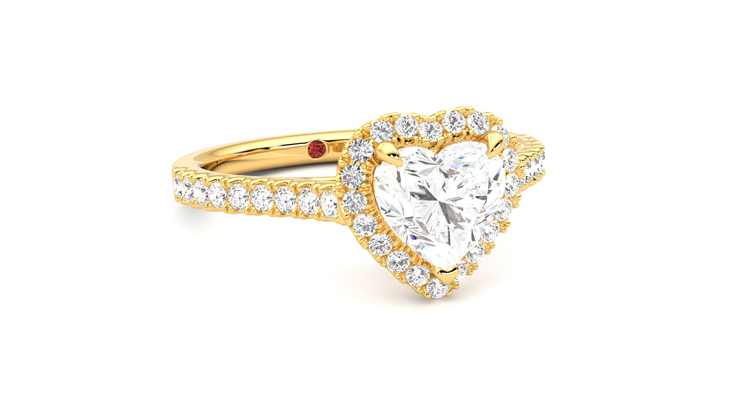 Taylor & Hart Allure Heart Engagement Ring 360 degree image 4