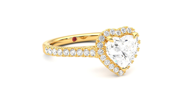 Taylor & Hart Allure Heart Engagement Ring 360 degree image 5