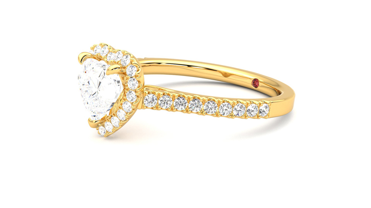Taylor & Hart Allure Heart Engagement Ring 360 degree image 23