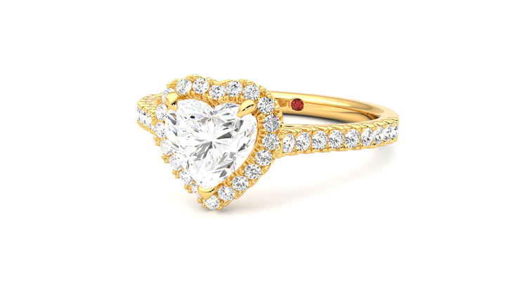 Taylor & Hart Allure Heart Engagement Ring 360 degree image 26