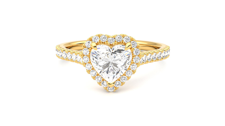Taylor & Hart Allure Heart Engagement Ring 360 degree image 29