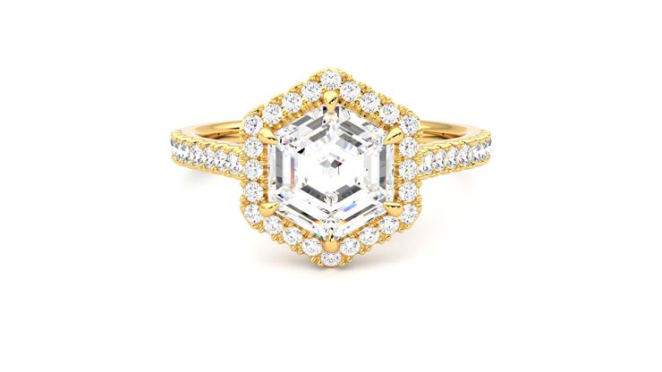 Taylor & Hart Allure Hexagonal Engagement Ring 360 degree image 0